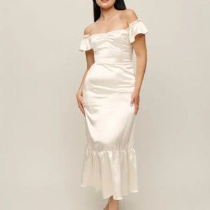 Reformation Sianna Bridal Dress - Silk ivory white size 8 NWT